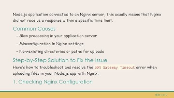 How to Fix the 504 Gateway Timeout Error When Uploading Files in Your Node.js App with Nginx