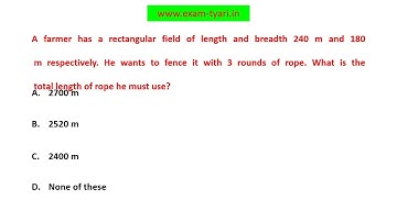 A farmer has a rectangular field of length and breadth 240 m and 180  m respectively. He ......