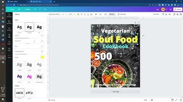 How to make a Vegetarian Soul Food Cookbook Kindle Cover Design with Canva