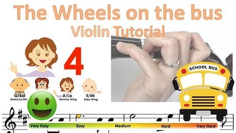 The wheels on the bus sheet music and easy violin tutorial