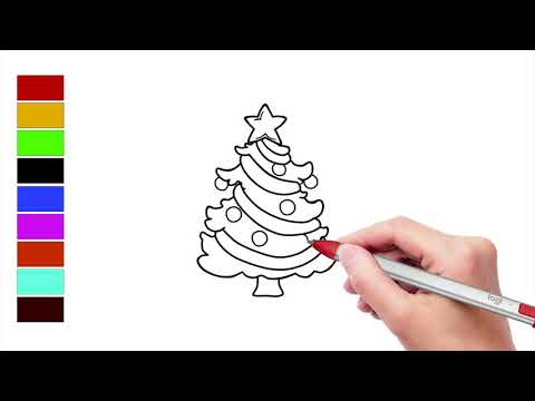 Desenhando e Colorindo Árvore de Natal | Vídeo para Criança | Desenho Infantil |Desenho para Criança