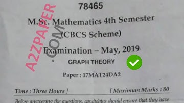 Mdu MSc Maths 4th Sem Graph Theory Question Paper 2021