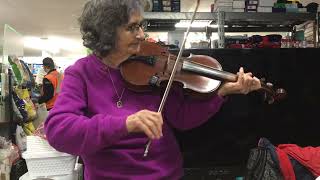 Agnes Clinton on fiddle