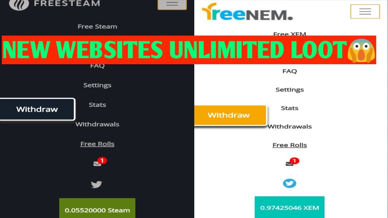 New Websites Loot in Free😱😱 | FreeNEM, FreeCardano And FreeSteam Websites Loot😍💸💸