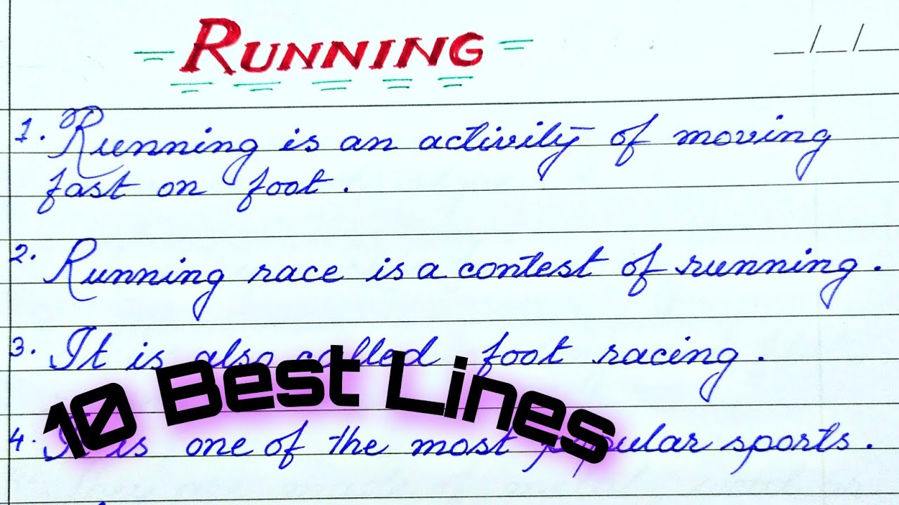 essay on running in english