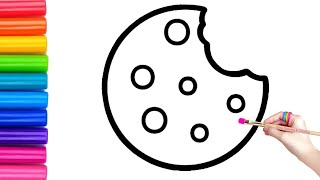 TwoColor Cookies Drawing, Painting and Coloring for Kids, Toddlers | Learn How to Draw Easy