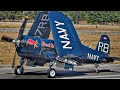 Red Bull F4U Corsair | Aerobatic Display Flight, Takeoff & Landing | Close Taxi | AFW Airshow