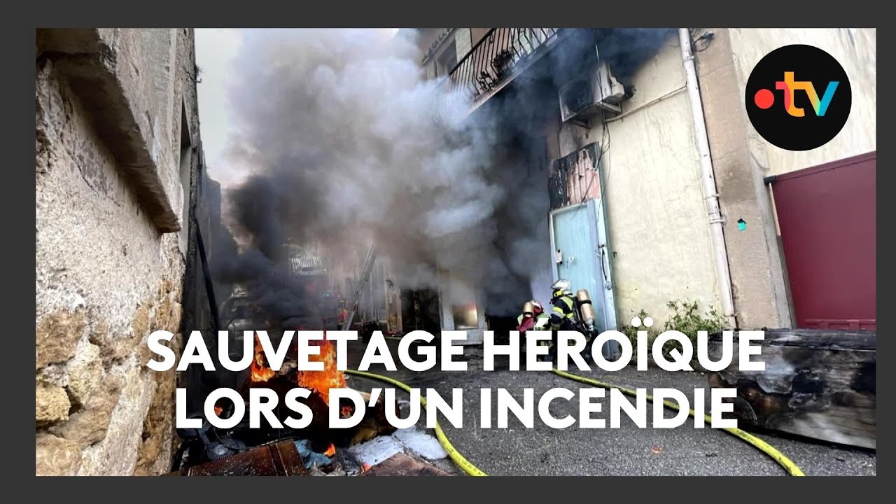 Des pompiers et un policier municipal sauvent un couple d'octogénaire lors d'un incendie