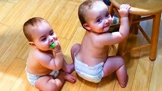 Try not to laugh while watching funniest Twin baby videos