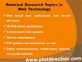 Presearch topics in web technology  presearch projects topics in web technology