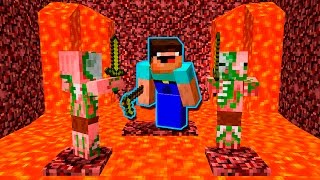 НУБ ПОПАЛ В АД В МАЙНКРАФТЕ ! НУБ ЗАТРОЛЛИЛ 1000 СВИНОЗОМБИ В MINECRAFT Мультик