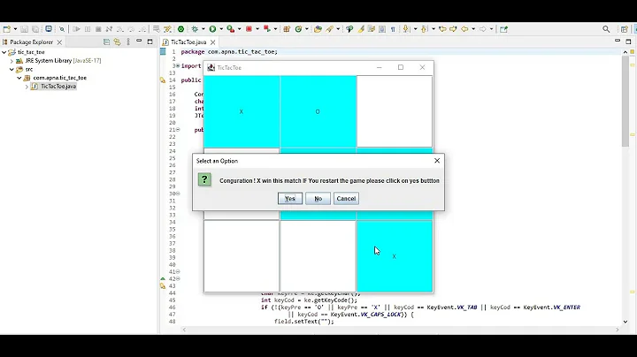 Create tic tac toe Game using java, swing and awt.