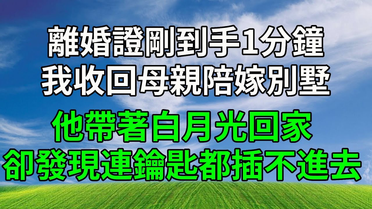 離婚證剛到手1分鐘，我收回母親陪嫁別墅，他帶著白月光回家，卻發現連鑰匙都插不進去！#生活經驗 #原创视频 #人生感悟 #為人處世 #故事分享 #打脸