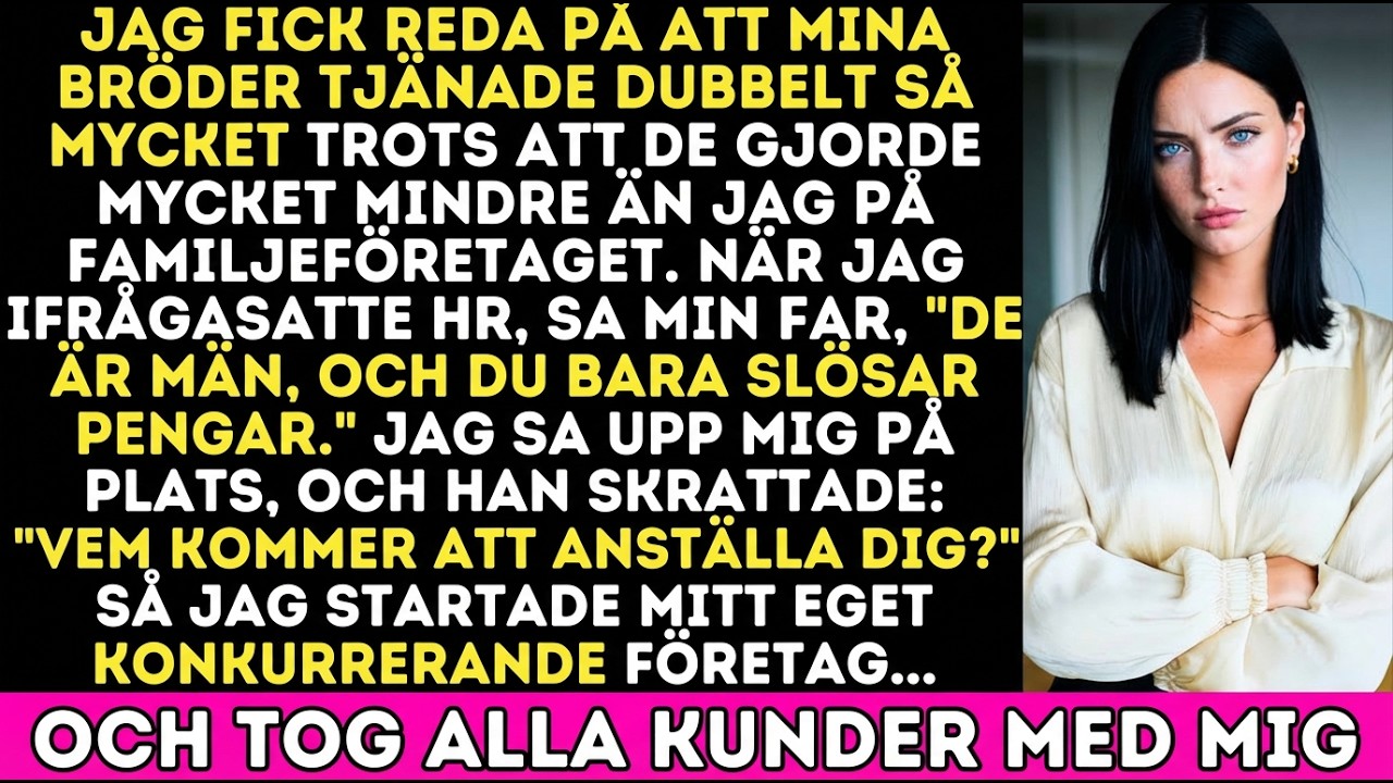 Jag stirrade på lönebeskedet och kände hur golvet försvann under mig. Jake tjänade 95 000, Ryan 88 000 – och jag, deras syster som höll företaget flytande, fick 42 000. Sex år av blod, svett och...