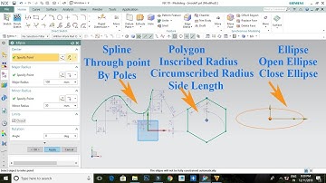 Nx Cad Sketch Tools Spline, Polygon And Ellipse Tutorial --- Tamil