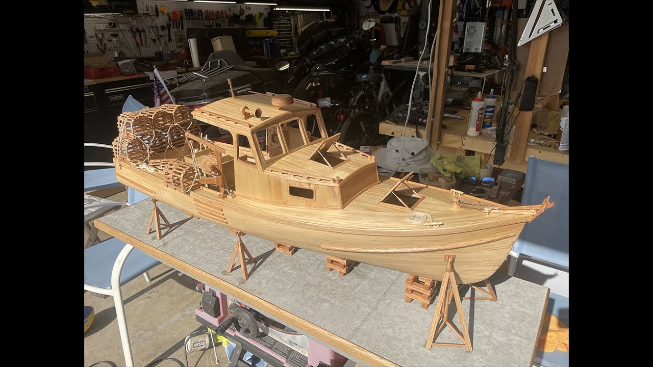 Wooden Lobster Boat Model