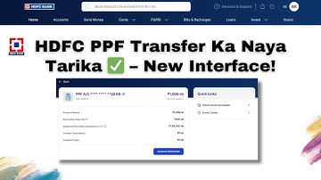How to Transfer Money to PPF in HDFC Bank - New Interface