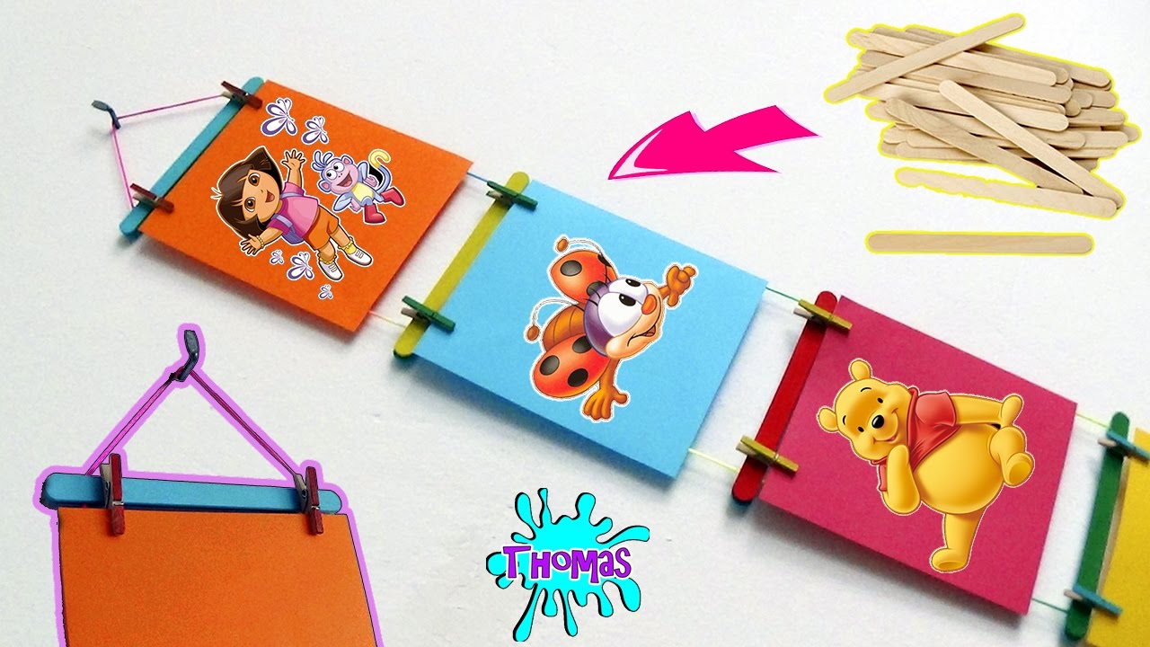 Porta fotos con palitos de helado - YouTube