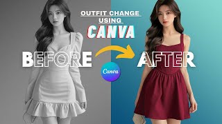 Outfit change in just ONE CLICK 👗🔥 Only with Canva!! #canvatutorial #canva #youtube #canvahacks