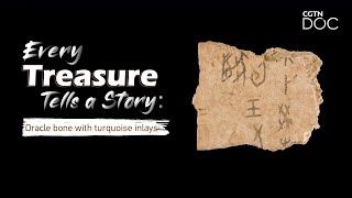 Every treasure tells a story: Oracle bone with turquoise inlays, characters inscribed on bones