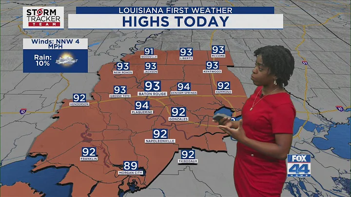 Monday Morning Forecast for Baton Rouge 9-15-25: Partly Cloudy & Hot; Low Rain Chances All Week