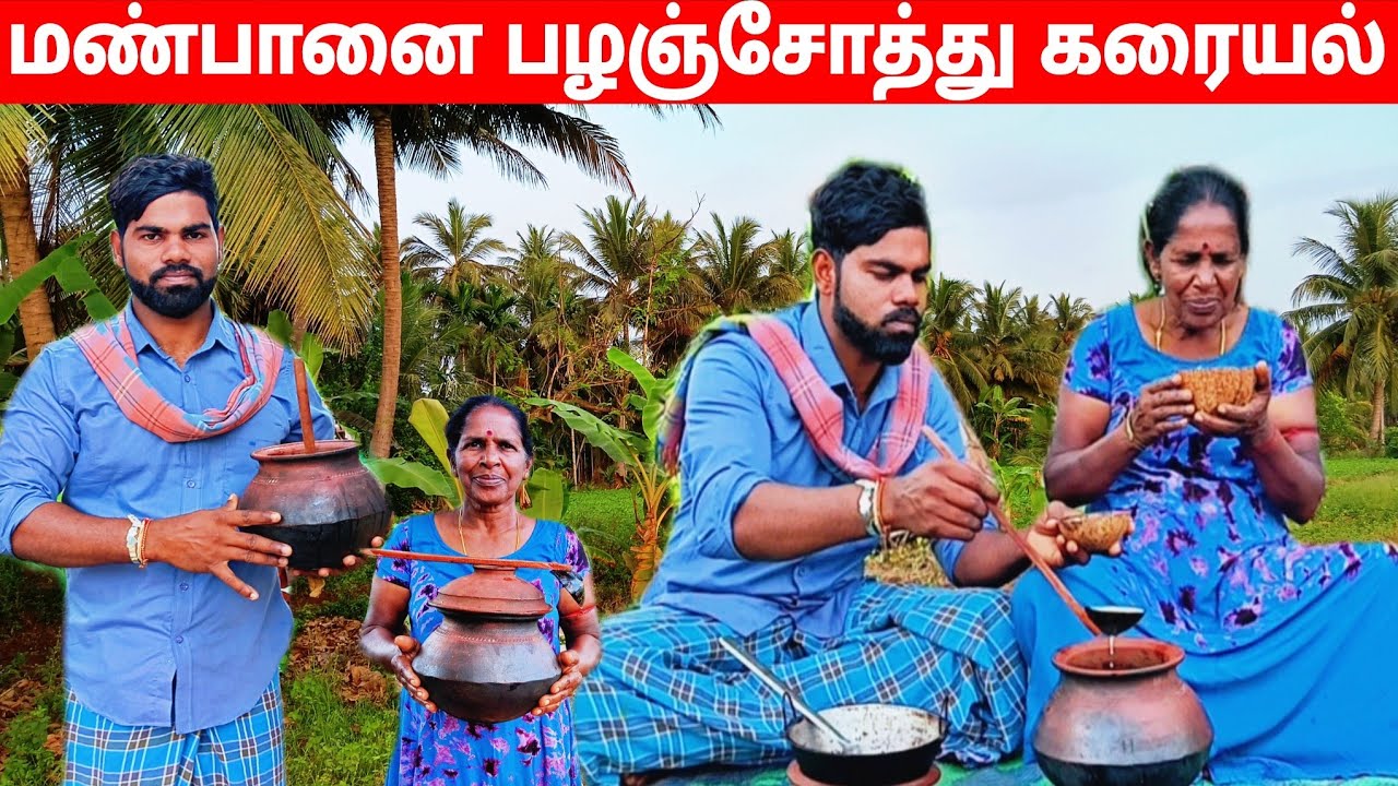பானை பழஞ்சோத்து கரையலும் பொரித்த கருவாடும்l village life 💚 vanni bro 