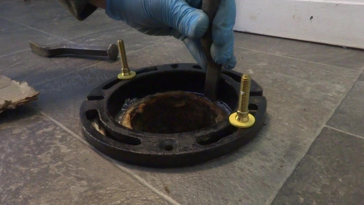 How To Replace A Cast Iron Toilet Flange In Concrete - HOWTOERMOV