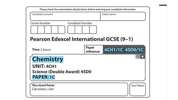 Edexcel IGCSE Chemistry January 2023 Paper 1C Paper Reference 4CH1/1C 4SD0/1C Solved