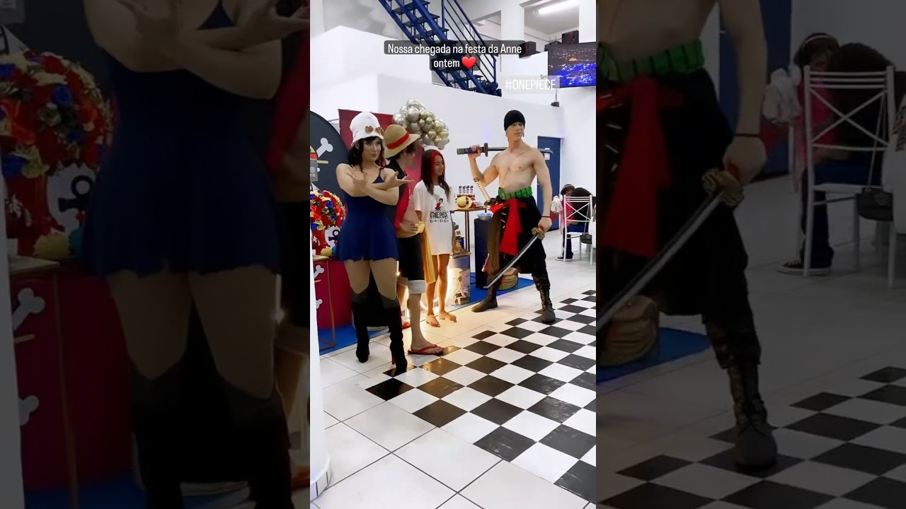 Luffy, Zoro e Nico Robin no aniversário da Anne #onepiececosplay #onepiece