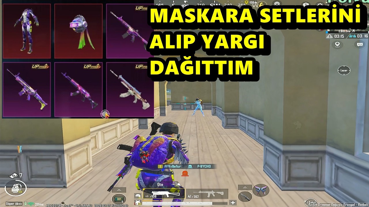 MASKARA SETLERİNİ ALIP YARGI DAĞITTIM ! BATUR GAME SOLO SQUAD PUBG MOBİLE