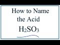 Naming and Properties of Sulfur Acids