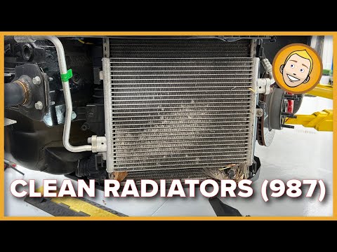 How to CLEAN THE RADIATORS of a Porsche Cayman 987/ 911 997