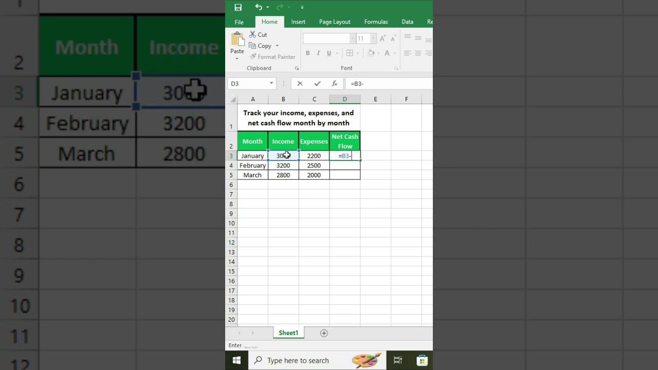 💵 Cash Flow Forecast in Excel | Track Income & Expenses Easily!