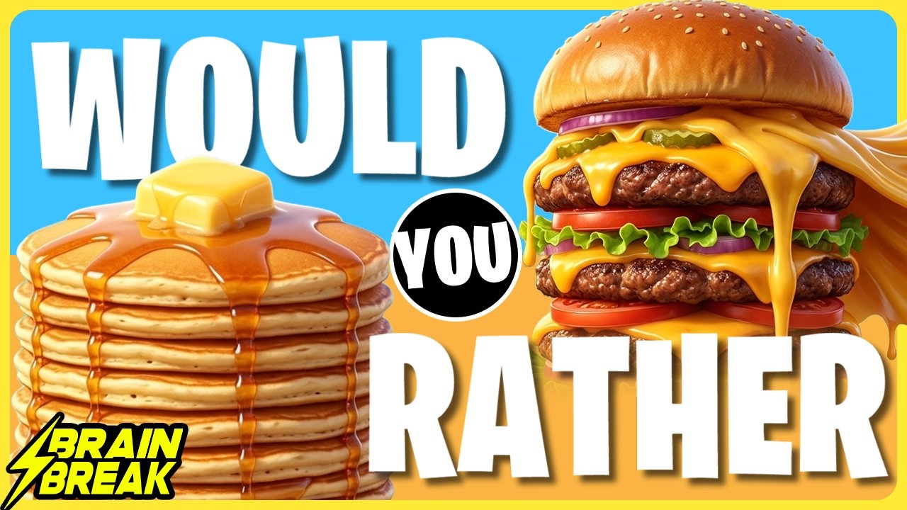 Food & Drink Would You Rather ⚡️ Brain Break for Kids ⚡️ Freeze Dance ⚡ ...