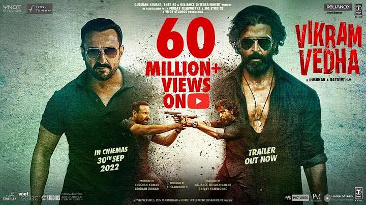 Vikram Vedha Official Trailer | Hrithik Roshan, Saif Ali Khan, Pushkar & Gayatri |IN CINEMAS 30 SEPT