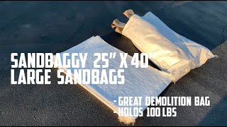 Sandbaggy 25" x 40" Large Sandbags - Holds 100 lbs - Great for Demolition, Storage/Transportation