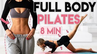 FAT BURN FULL BODY PILATES WORKOUT 🔥 Sculpt an Hourglass Body | 8 min