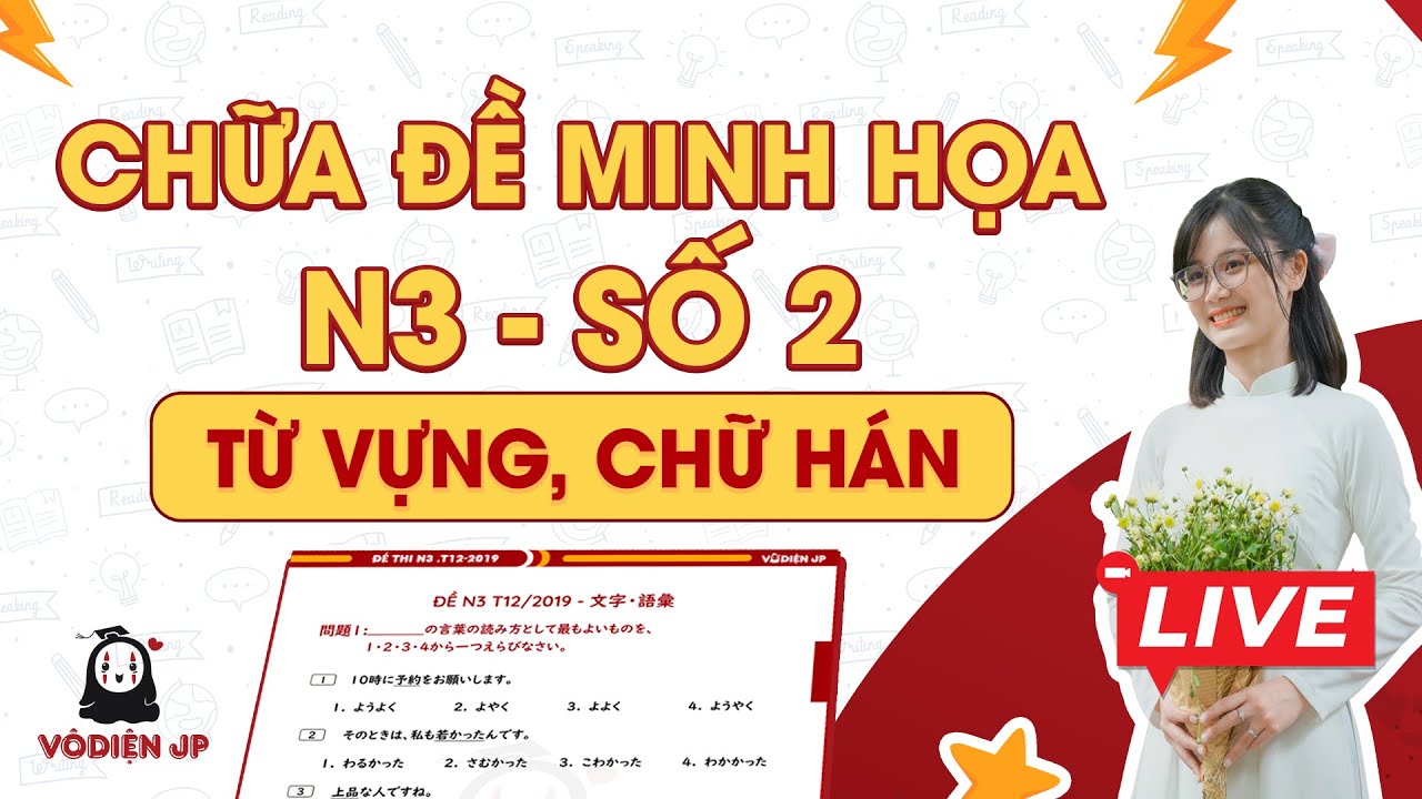 CHỮA ĐỀ MINH HOẠ N3 (SỐ 2) - TỪ VỰNG CHỮ HÁN CÙNG VÔ DIỆN SS | CHỮA ĐỀ JLPT N3 2025