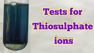 Test for Thiosulphate ions Wealth