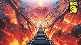 3D MAGMA REVENGE | Roller Coasters | VR Vídeo 3D SBS [Google Cardboard • VR Box]