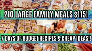 210 EXTREME EMERGENCY BUDGET MEALS for LARGE FAMILIES | 7 DAYS of CHEAP RECIPES | FRUGAL MEAL PLAN