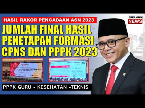 HASIL RAKOR !! JUMLAH FINAL PENETAPAN FORMASI CPNS DAN PPPK GURU KESEHATAN DAN TEKNIS TAHUN 2023