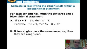 Geometry 2.1 - Biconditional Statements - Lesson