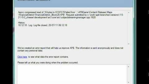 APB unknown error (this isn