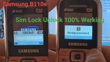 Samsung B110e Sim lock read esy password read code unlock code password
