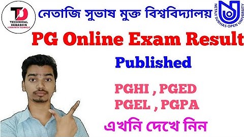 NSOU PG Result Published 2020. Download Now