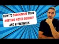 How To Summarize Your Meeting Notes Quickly And Effectively How To Summarize Your Meeting Notes Quickly And Effectively