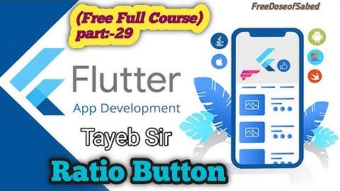 Radio Button - Single & Group Flutter Bangla tutorial part:- 29 || Full course Free now ||