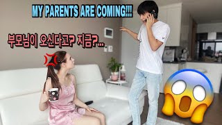 telling my wife Korean parents in-laws are coming in 5minutes prank *disaster*