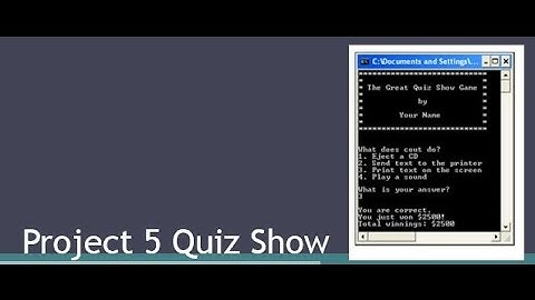 TCH 060 Quiz Show (Project 5) using VS 2015